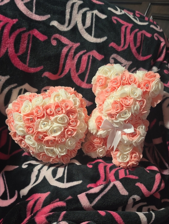 Other - Foam Rose Bear And Heart Set
